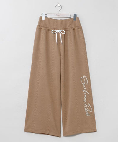 Embroidered Textured Knit Pants - SURF＆Palms by Kahiko - Ametsuchi
