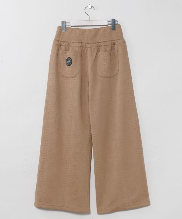 Embroidered Textured Knit Pants - SURF＆Palms by Kahiko - Ametsuchi