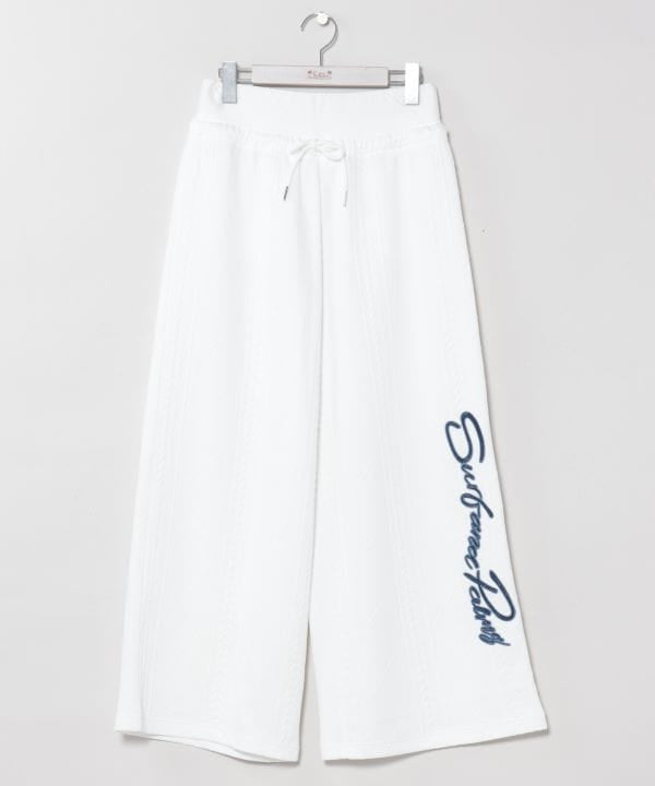 Embroidered Textured Knit Pants - SURF＆Palms by Kahiko - Ametsuchi