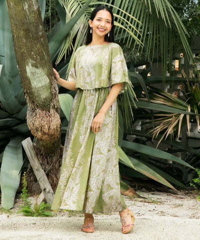 Lei Print Dress Cape Set