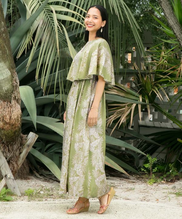 Lei Print Dress Cape Set