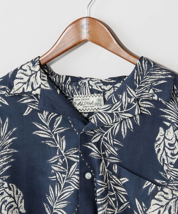 Lei Print Rayon Aloha Shirt