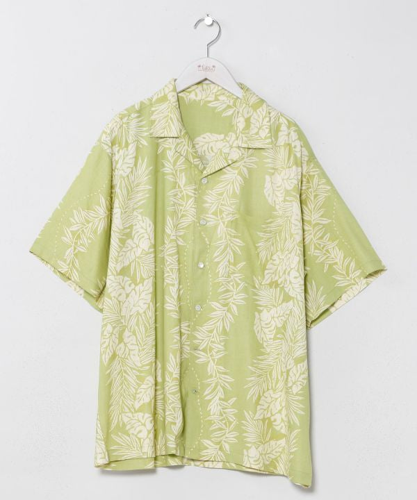 Lei Print Rayon Aloha Shirt