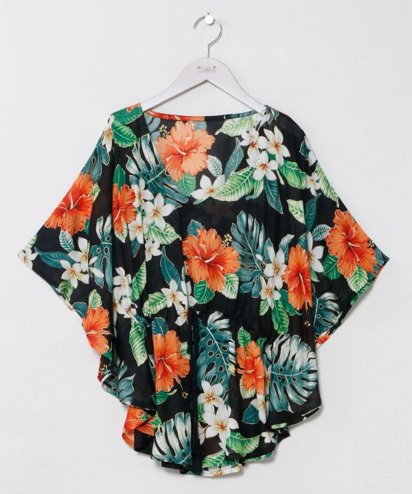Botanical Print UV Protection Rayon Top by Kahiko - Ametsuchi