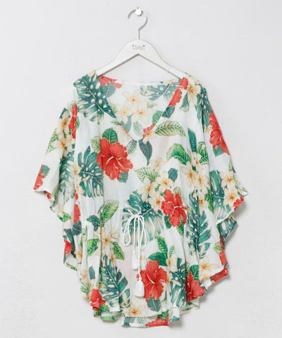 Botanical Print UV Protection Rayon Top