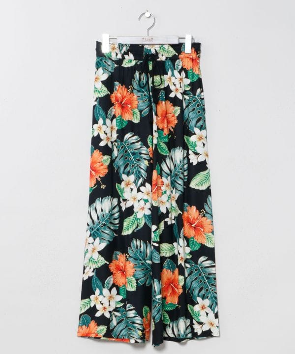 Botanical Print Wide Leg Pants by Kahiko - Ametsuchi