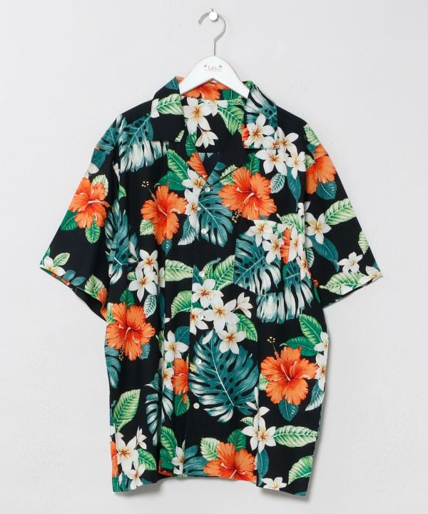 Botanical Print Rayon Aloha Shirt by Kahiko - Ametsuchi