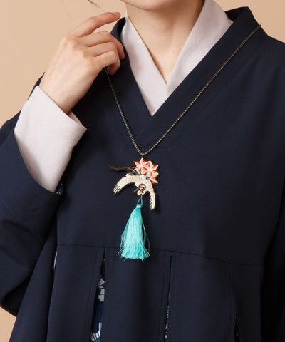 Semamori Embroidered Tassel Necklace