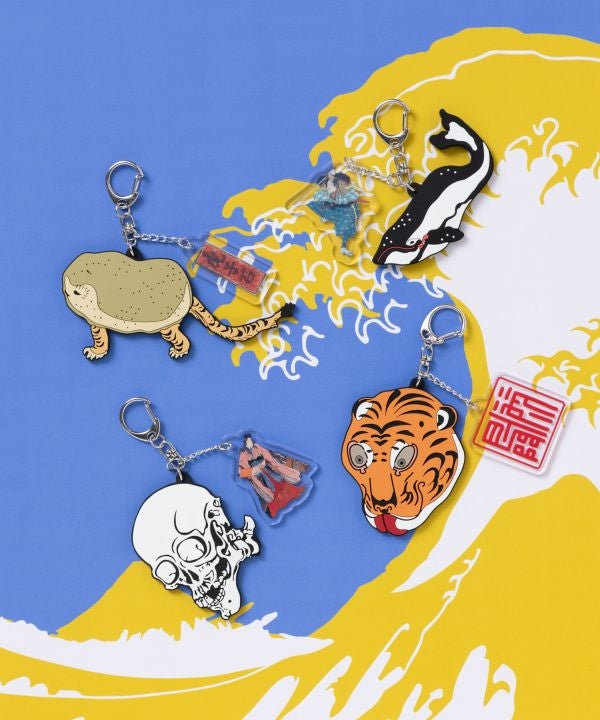 Ukiyoe Rubber Animal Keychain