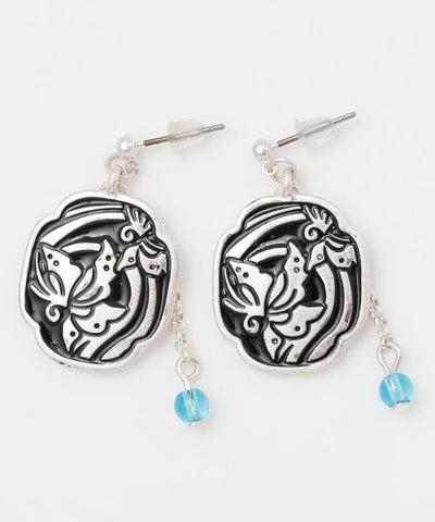 Japanese Zogan Motif Earrings by Kaya - Ametsuchi