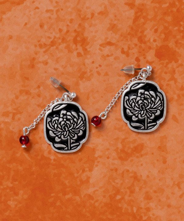Japanese Zogan Motif Earrings by Kaya - Ametsuchi