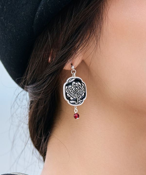Japanese Zogan Motif Earrings by Kaya - Ametsuchi