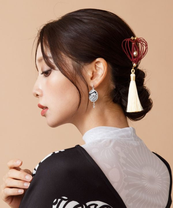 Japanese Zogan Motif Earrings by Kaya - Ametsuchi