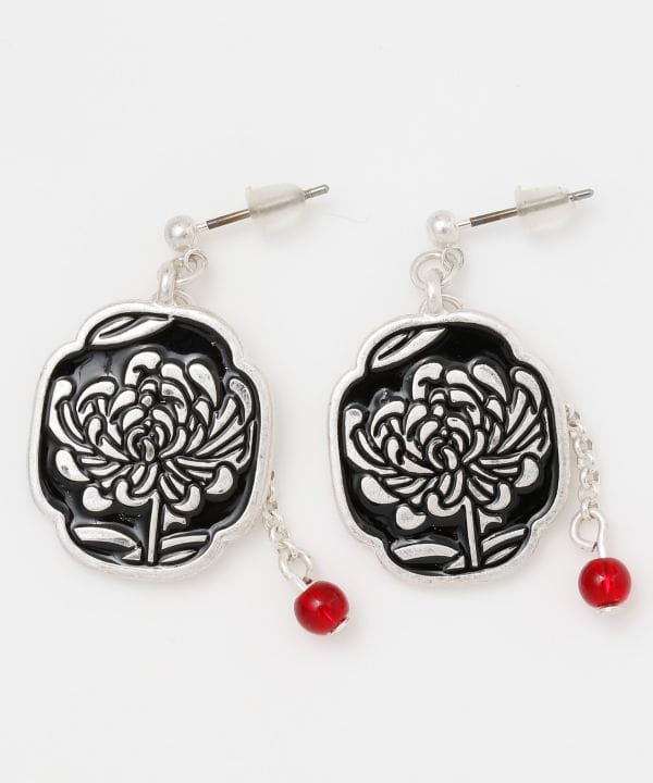 Japanese Zogan Motif Earrings by Kaya - Ametsuchi