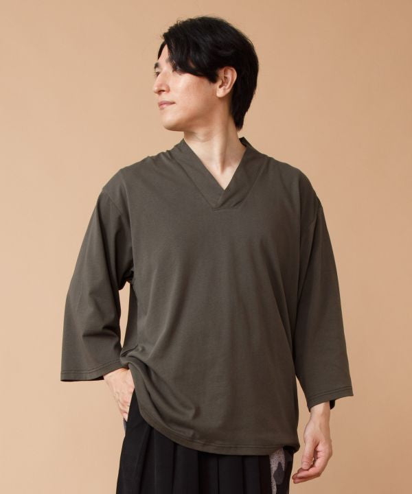 Kimono Collar Cotton Top for Men