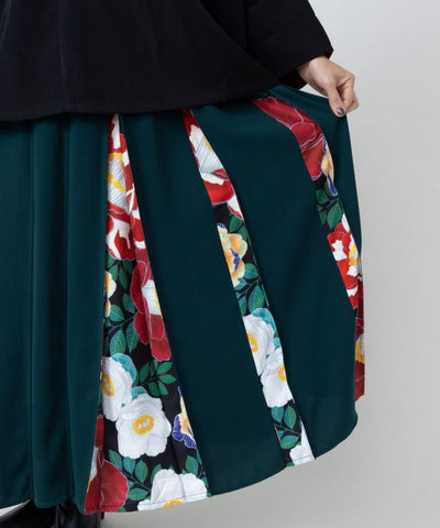 Floral Hakama Style Hakkake Skirt by Kaya - Ametsuchi