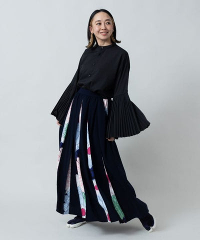 Floral Hakama Style Hakkake Skirt by Kaya - Ametsuchi