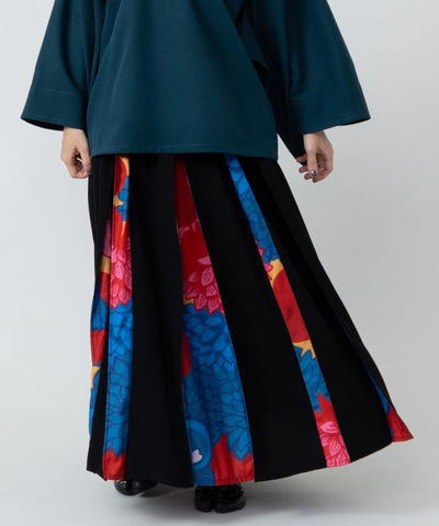 Floral Hakama Style Hakkake Skirt by Kaya - Ametsuchi