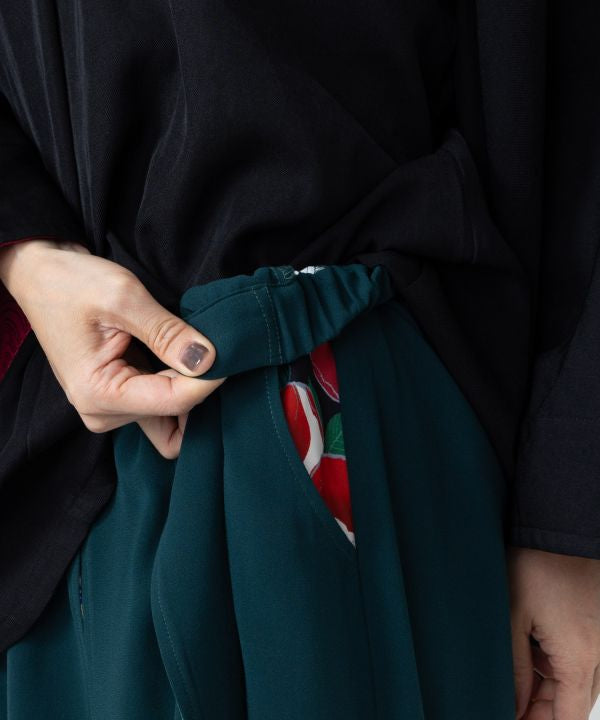 Floral Hakama Style Hakkake Skirt by Kaya - Ametsuchi