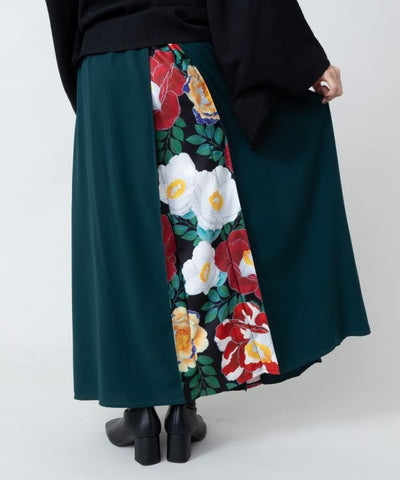 Floral Hakama Style Hakkake Skirt by Kaya - Ametsuchi