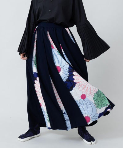 Floral Hakama Style Hakkake Skirt by Kaya - Ametsuchi