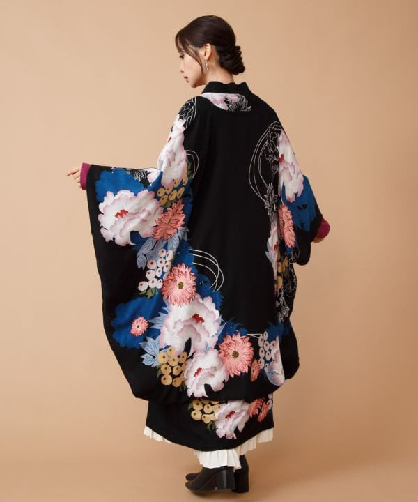 Japanese Floral Furisode Haori Jacket by Kaya - Ametsuchi