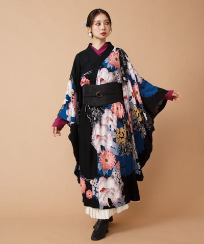 Japanese Floral Furisode Haori Jacket by Kaya - Ametsuchi