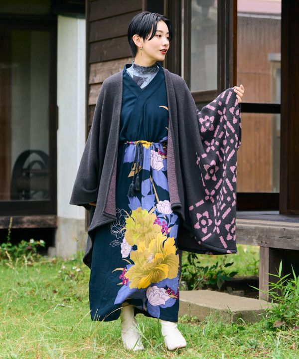 Japanese Floral Kimono Dress by Kaya - Ametsuchi