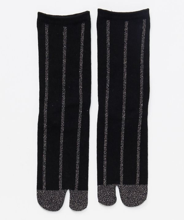 Metallic Stripe Tabi Socks - 23-25cm