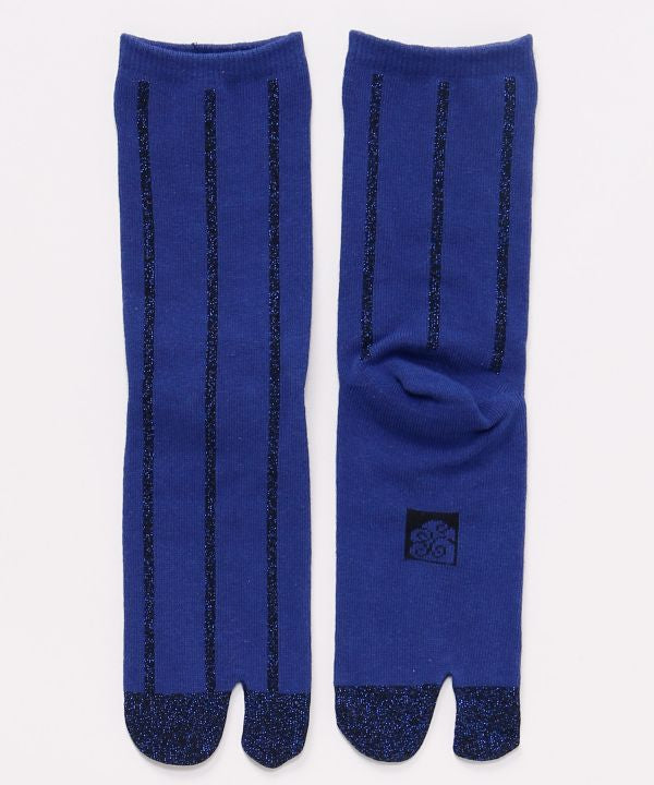 Metallic Stripe Tabi Socks - 23-25cm