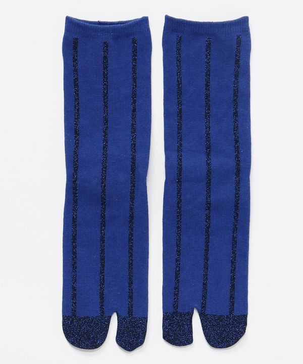 Metallic Stripe Tabi Socks - 23-25cm