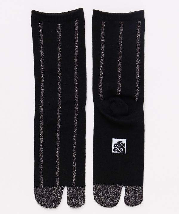 Metallic Stripe Tabi Socks - 23-25cm