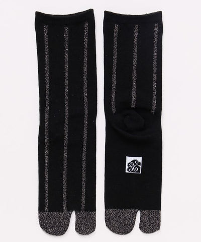 Metallic Stripe Tabi Socks - 23-25cm
