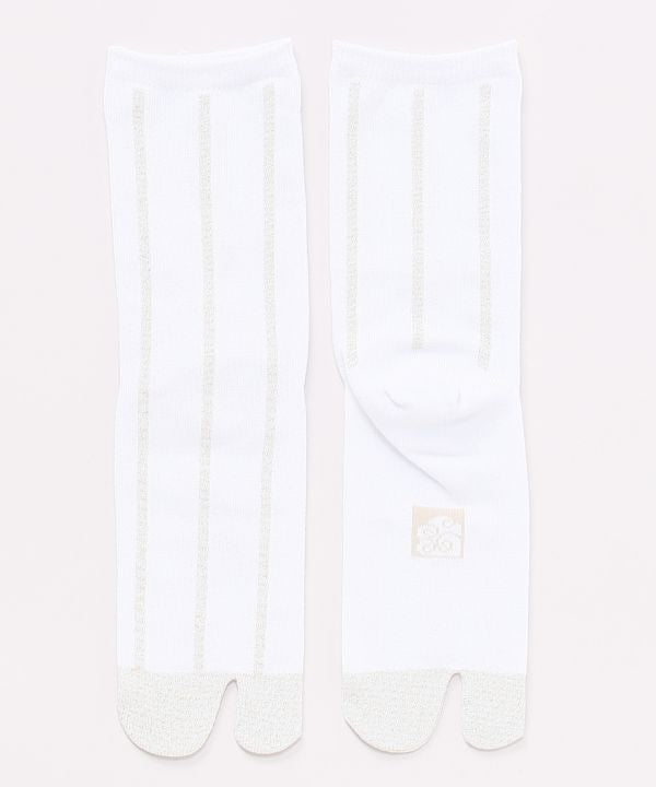 Metallic Stripe Tabi Socks - 23-25cm