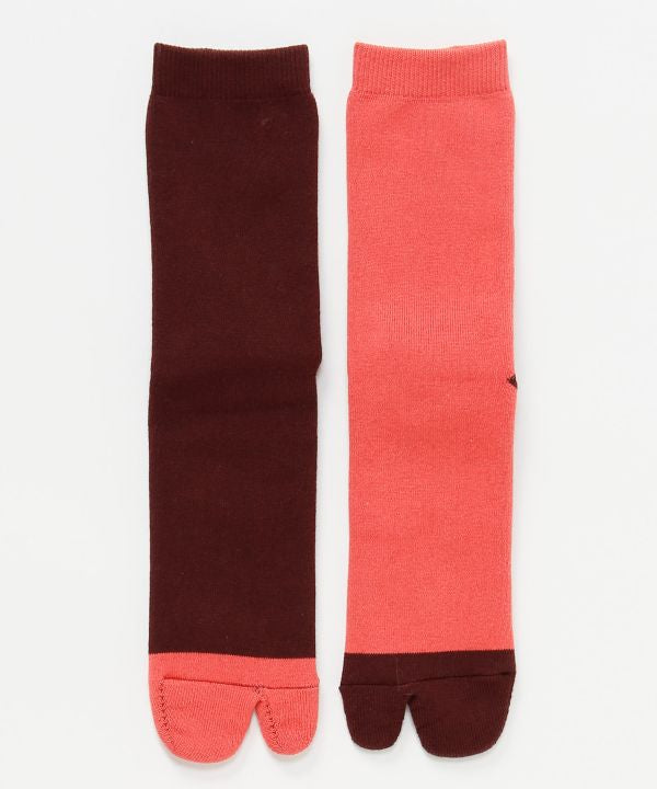 Bicolor Pile Tabi Socks - 23-25cm
