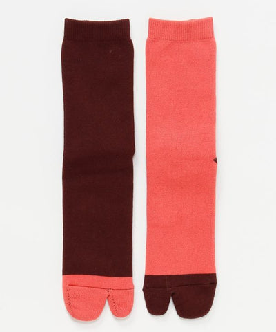 Bicolor Pile Tabi Socks - 23-25cm