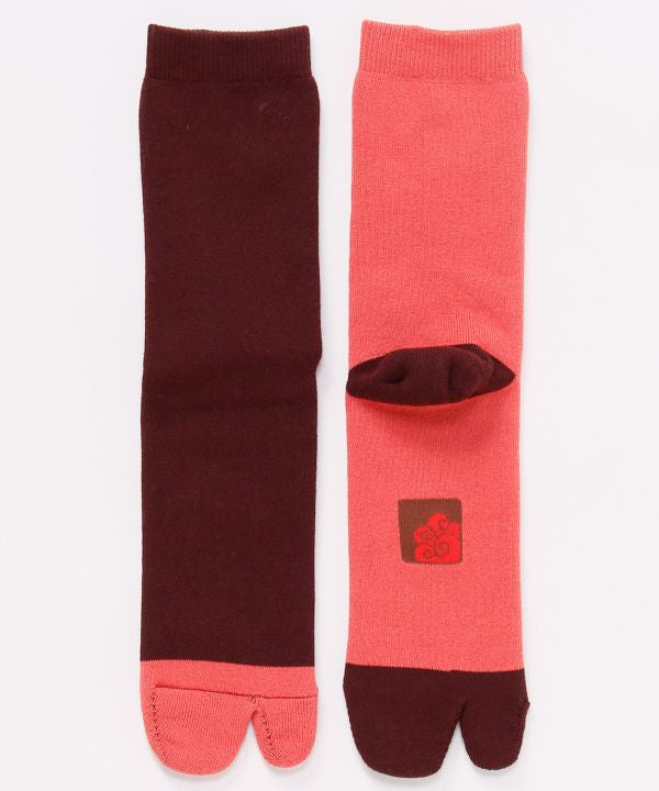 Bicolor Pile Tabi Socks - 25-28cm