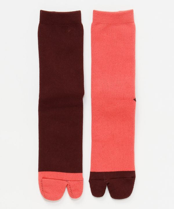 Bicolor Pile Tabi Socks - 25-28cm