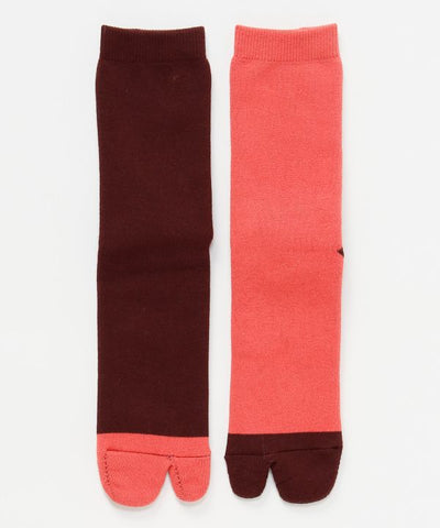 Bicolor Pile Tabi Socks - 25-28cm