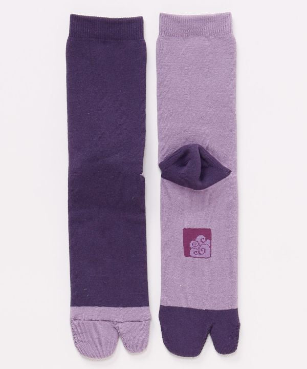 Bicolor Pile Tabi Socks - 25-28cm