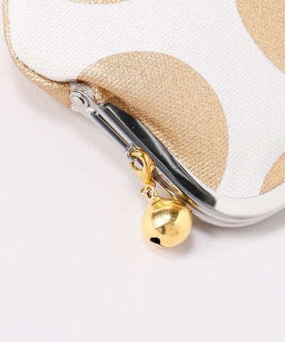 Retro Polka Dot Foil Print Gamaguchi Clasp Purse
