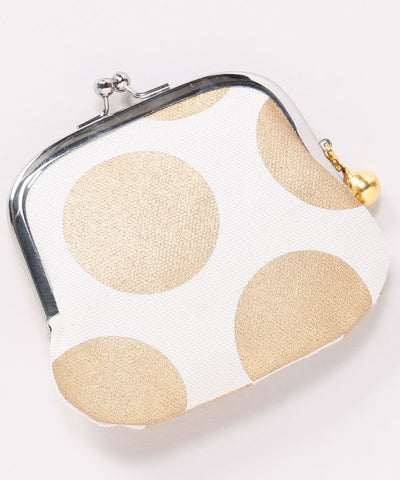 Retro Polka Dot Foil Print Gamaguchi Clasp Purse
