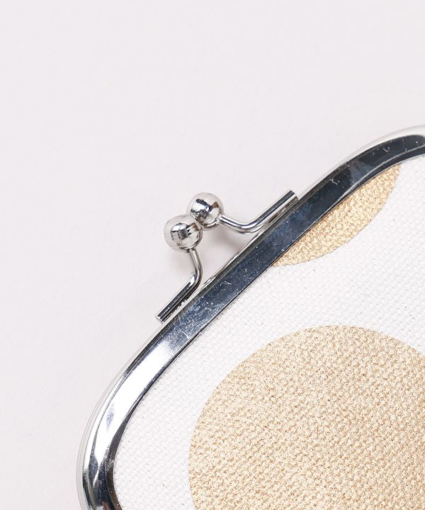 Retro Polka Dot Foil Print Gamaguchi Clasp Purse