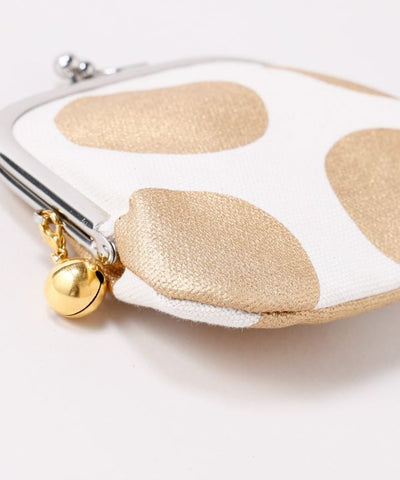 Retro Polka Dot Foil Print Gamaguchi Clasp Purse