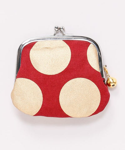 Retro Polka Dot Foil Print Gamaguchi Clasp Purse