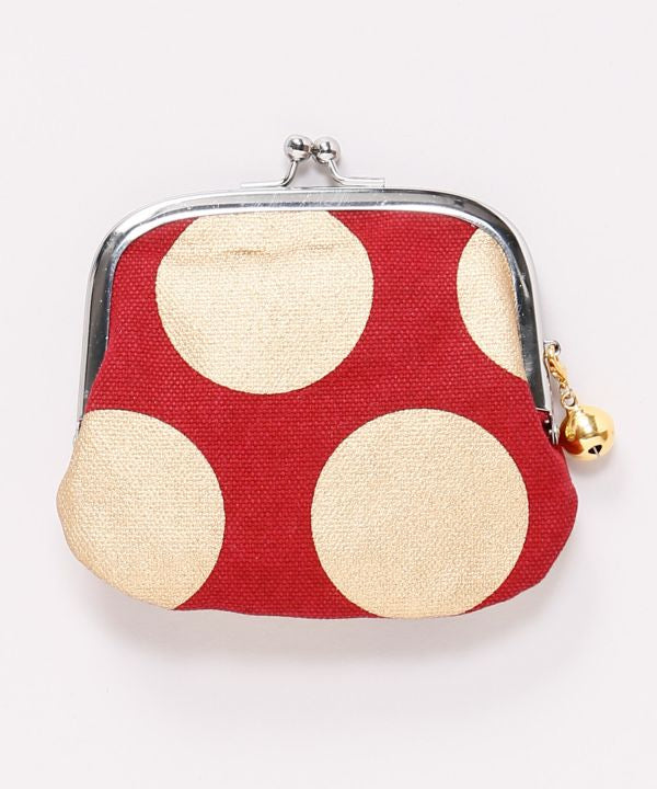 Retro Polka Dot Foil Print Gamaguchi Clasp Purse by Kaya - Ametsuchi