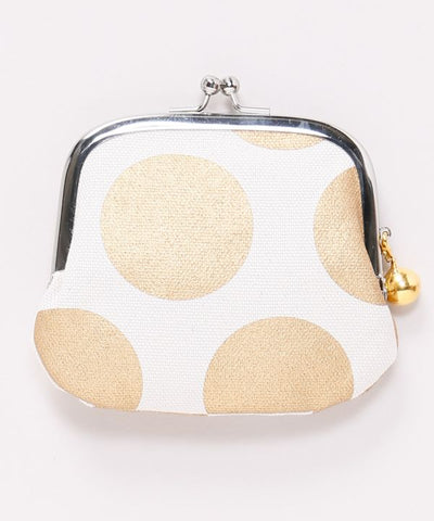 Retro Polka Dot Foil Print Gamaguchi Clasp Purse