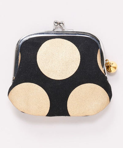 Retro Polka Dot Foil Print Gamaguchi Clasp Purse by Kaya - Ametsuchi