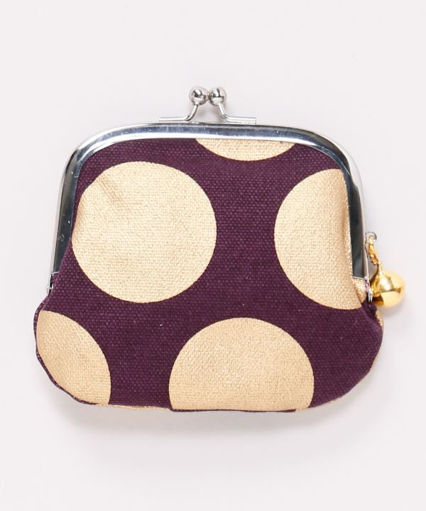 Retro Polka Dot Foil Print Gamaguchi Clasp Purse
