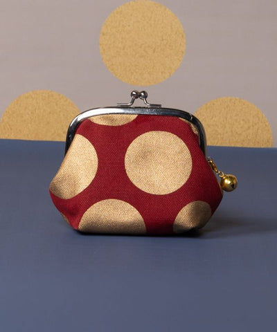 Retro Foil Dot Drawstring Coin Purse by Kaya - Ametsuchi